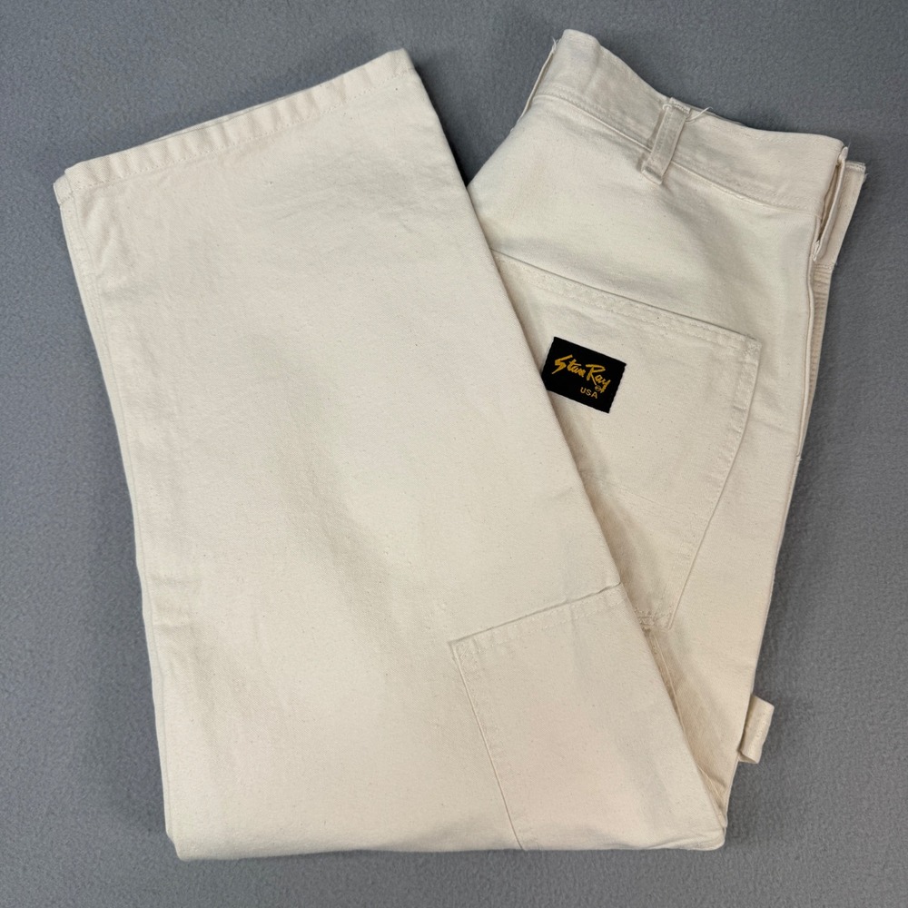 Vintage Stan Ray USA Painter Pants White Carpenter Workwear Utility USA 30x22